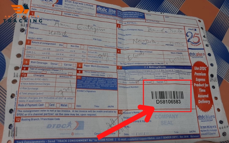 dtdc tracking number